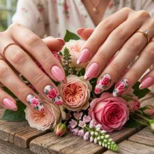 British rose manicure